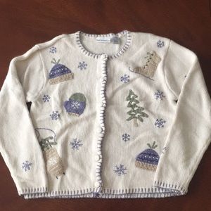 Croft & Barrow Winter Cream Cardigan Sweater